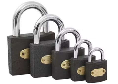 Pequeno cadeado de ferro fundido de 38 mm com chave igual, resistente a intempéries