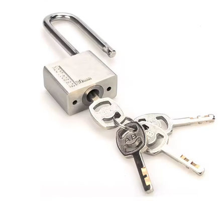 Bloco à prova de ferrugem de aço inoxidável de 40 mm, cadeado de segurança de longo comprimento, com chave igual