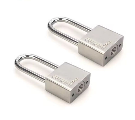 Bloco à prova de ferrugem de aço inoxidável de 40 mm, cadeado de segurança de longo comprimento, com chave igual