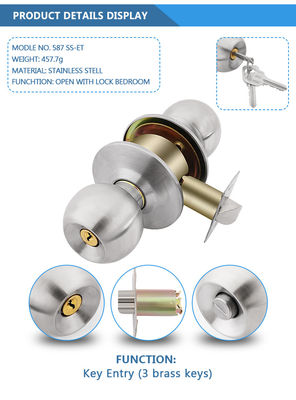 Residencial Banheiro Quarto de dormir Interior Seguro Tubular Locker Lever Lockset cilindrico Manubrio Botoca Fechadura de porta