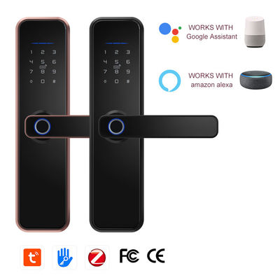 Liga de alumínio Anti-bloqueio Biométrico Impressão digital de dedos Keyless Tuya Smart Door Lock Electronic Digital Smart Door Lock