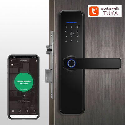 Liga de alumínio Anti-bloqueio Biométrico Impressão digital de dedos Keyless Tuya Smart Door Lock Electronic Digital Smart Door Lock