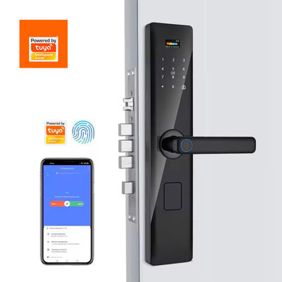 Código RFID Cartão IC Smartphone App Desbloquear Biométrico Impressão digital de dedos Smart Lock Tuya Smart WiFi Digital Door Lock